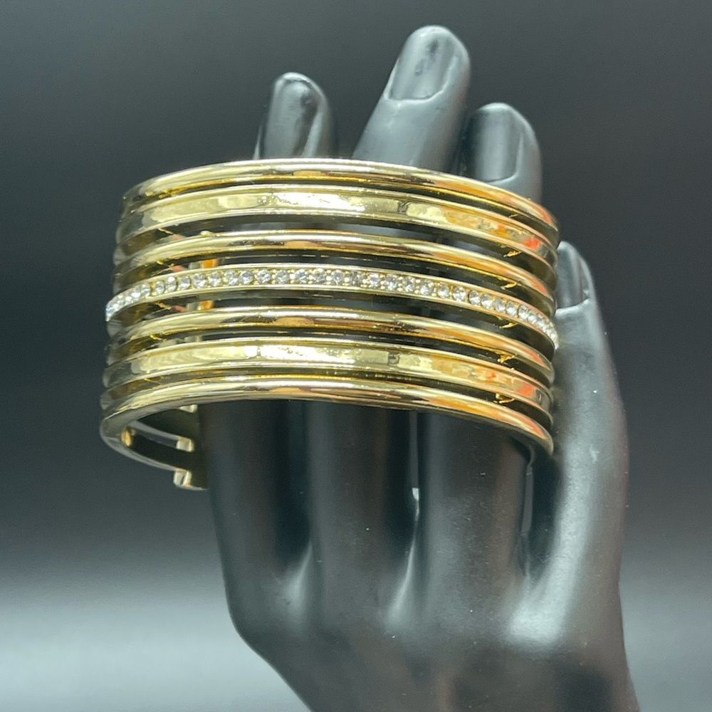 Fashion Accents Gold Tone Cuff Bangle Bracelet